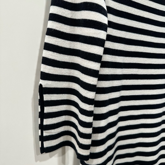 Ann Taylor Stretch Knit Midi Dress XS
Wool Blend Black White Stripe - Picture 6 of 10